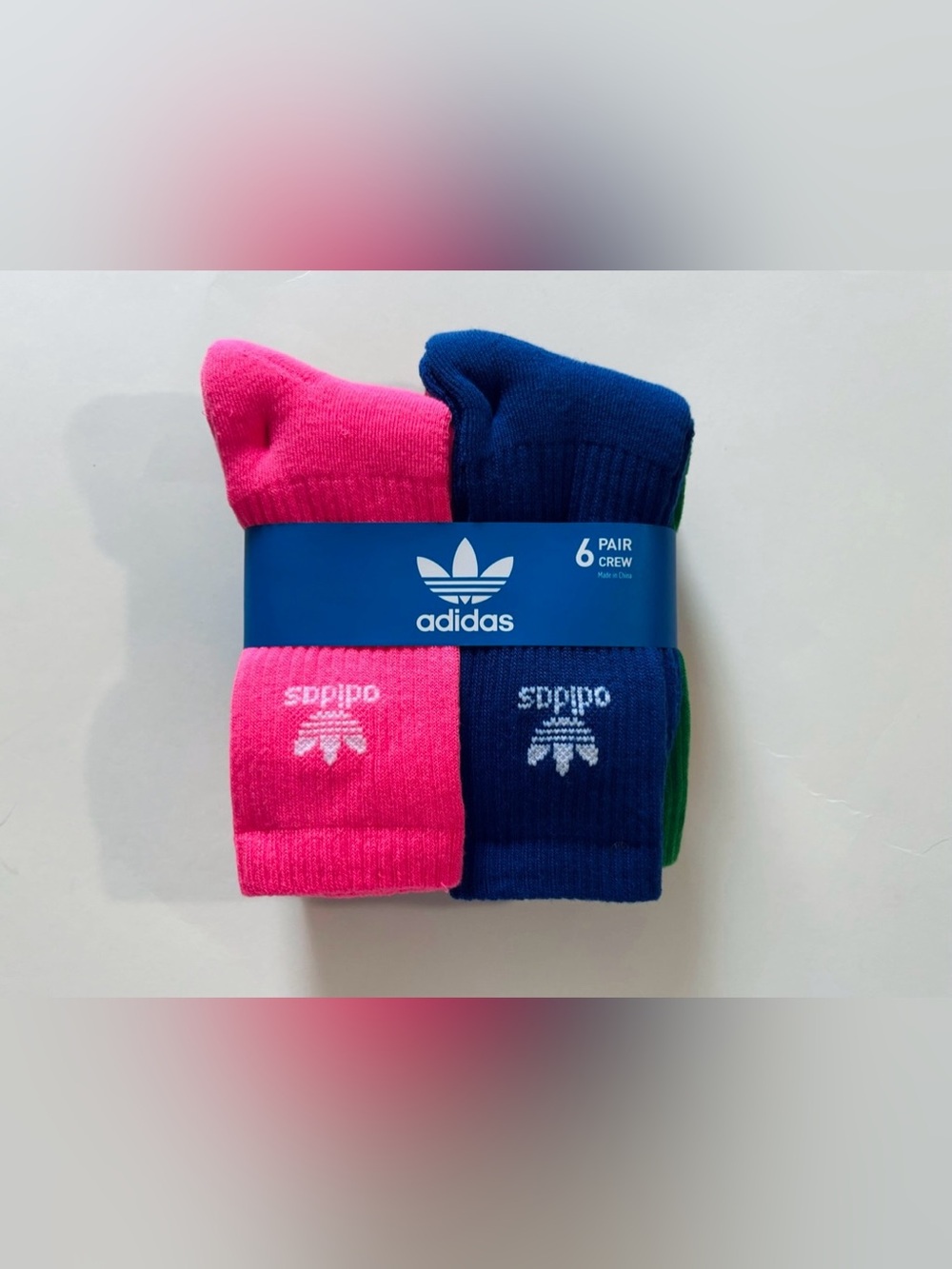 adidas Originals Crew Socks Pack in Red, Green, Blue, Yellow, Pink, Navy